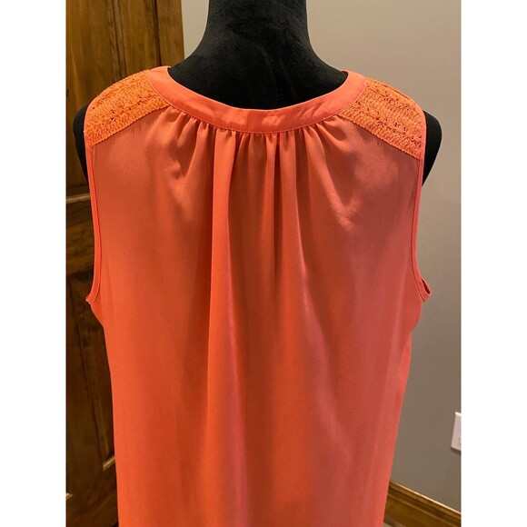Sleeveless Zac & Rachel Blouse Plus Size XL Top Button Down Womans Dark Peach - Picture 4 of 9